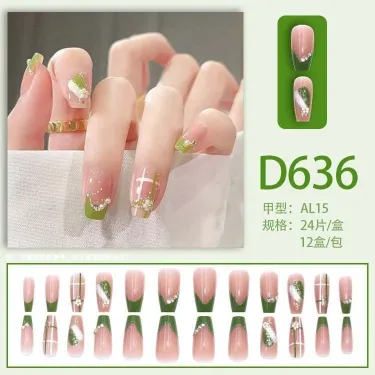 Colorful Elegant Design False Nails (24 Pcs)